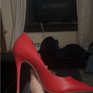 Saks 5th Avenue Red leather heels 👠